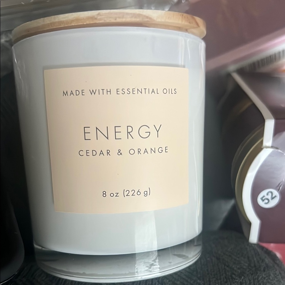 Energy Cedar & Orange Scented Candle 8oz, new! Aromatherapy candle